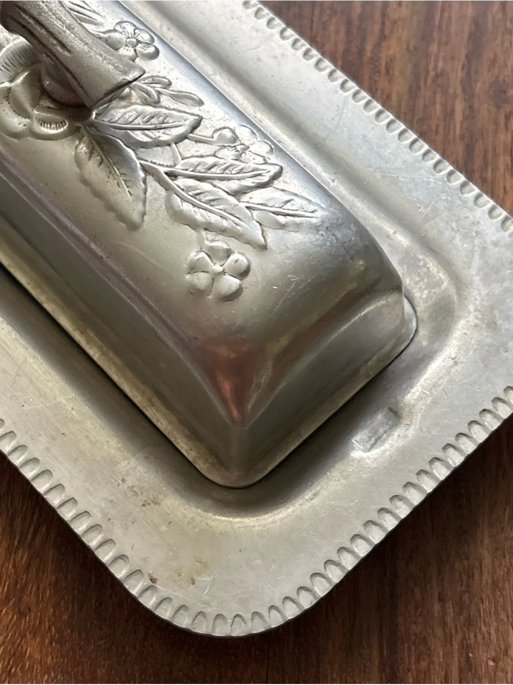 Set of Two! Butter Dish and Serving Plate Mid-Century Modern Aluminum